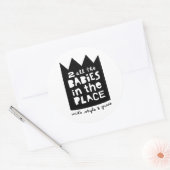 "Naar alle baby's" Kinder Hip Hop Birthday Party Ronde Sticker (Envelop)