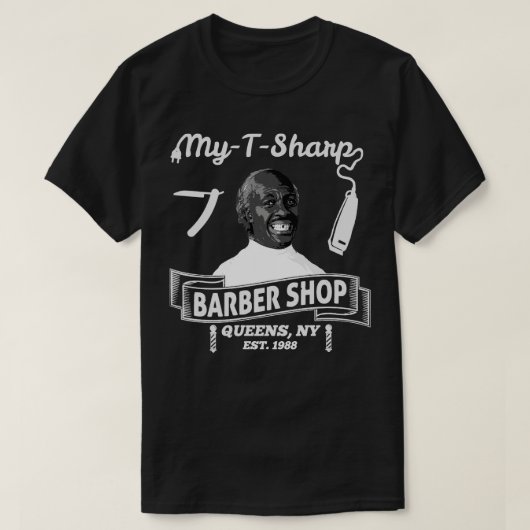 Naar Amerika komen Mijn T Sharp Barber Shop T-shirt (Design voorkant)