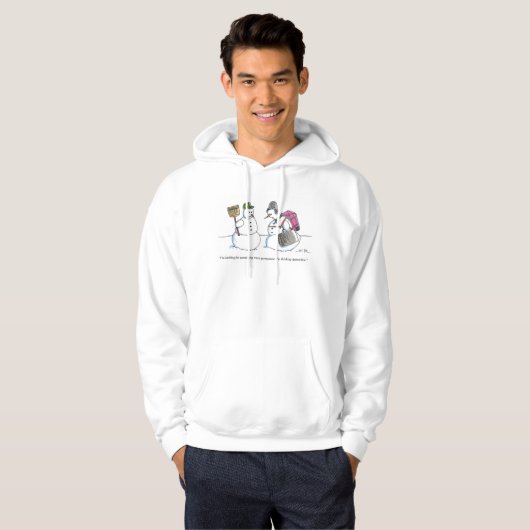 Naar Antarctica heren witte hoodie (Voorkant volledig)