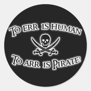 Naar Arr is Pirate! Ronde Sticker