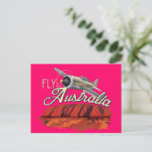 Naar Australië vliegen Briefkaart (Staand voorkant)