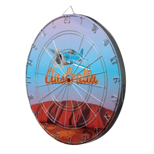 Naar Australië vliegen Dartbord (Voorkant Rechts)