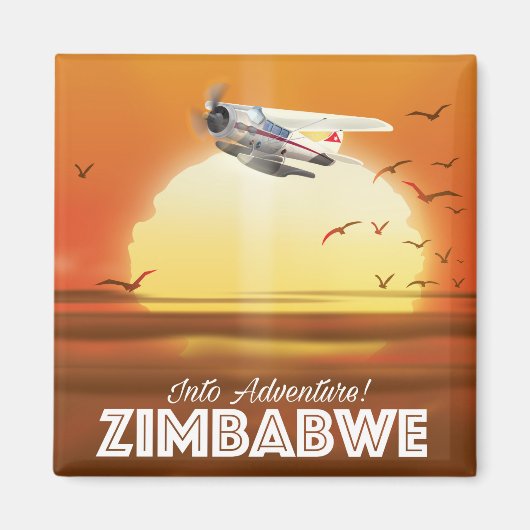 Naar Avontuur! Zimbabwe reisposter Magneet (Voorkant)