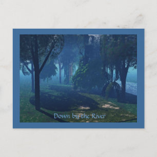 Naar beneden bij de rivier briefkaart