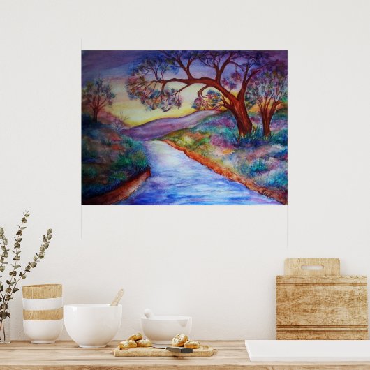 Naar beneden bij de rivier. poster (Keuken)