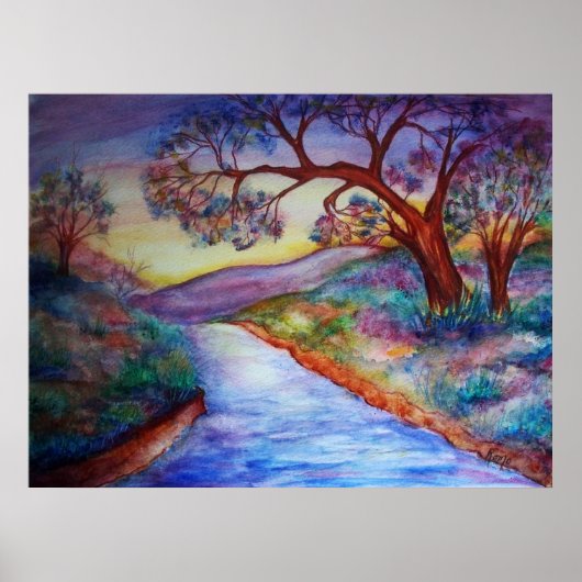 Naar beneden bij de rivier. poster (Voorkant)