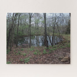 Naar beneden door de Pond Jigzaag Puzzle Legpuzzel