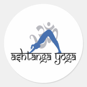 Naar beneden gericht Dog Ashtanga Yoga Ronde Sticker