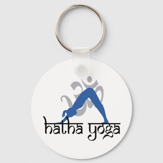 Naar beneden gericht Dog Hatha Yoga Sleutelhanger (Voorkant)