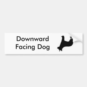 Naar beneden gerichte hond bumpersticker