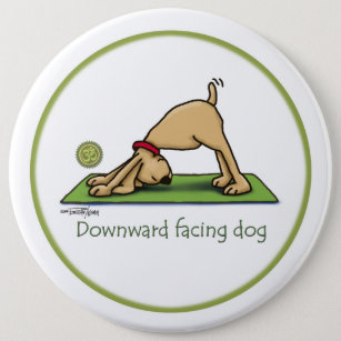 Naar beneden gerichte hond - knop yoga ronde button 6,0 cm