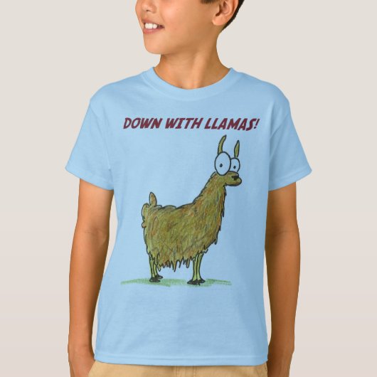 naar beneden met lama t-shirt (Voorkant)