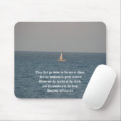 Naar beneden naar het Zee in Schip-Bijbel Citaat Muismat (Met muis)