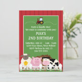 Naar beneden op de Boerderij Birthday Kaart (Staand voorkant)