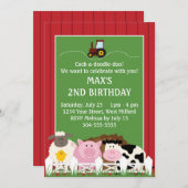 Naar beneden op de Boerderij Birthday Kaart (Voorkant / Achterkant)