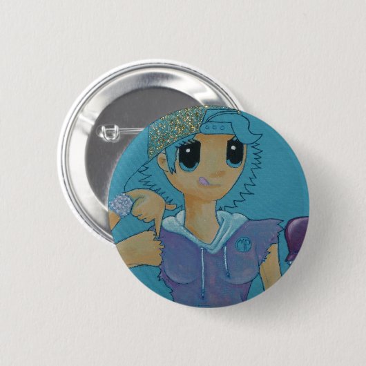 Naar beneden ronde button 5,7 cm (Voorkant /achterkant)