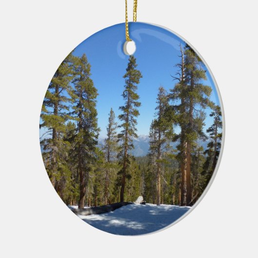 Naar beneden van Mitchell Peak in Sequoia Keramisch Ornament (Links)