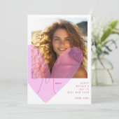 Naar beste moeder ooit hart Moederdag foto Feestdagenkaart (Staand voorkant)