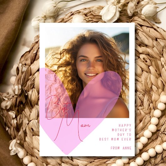 Naar beste moeder ooit hart Moederdag foto Feestdagenkaart