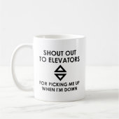 Naar boven gaan met liften koffiemok (Links)