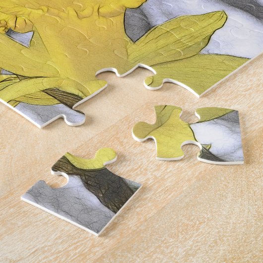 Naar boven - Gele deviezen Legpuzzel (Zijkant)