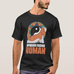 Naar boven gericht menselijk verslaafd aan honden t-shirt