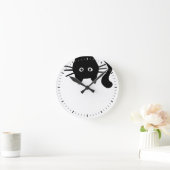 Naar boven gericht zwarte kat ronde klok (Huis)