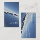 Naar boven in het vliegtuig met de lucht- en vlieg visitekaartje (Voorkant / Achterkant)