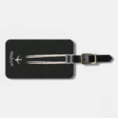 Naar boven in het vliegtuig met hoge vlieghoogte bagagelabel (Voorkant horizontaal)