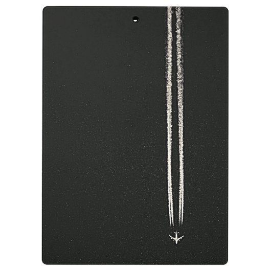 Naar boven in het vliegtuig met hoge vlieghoogte klembord (Achterkant)