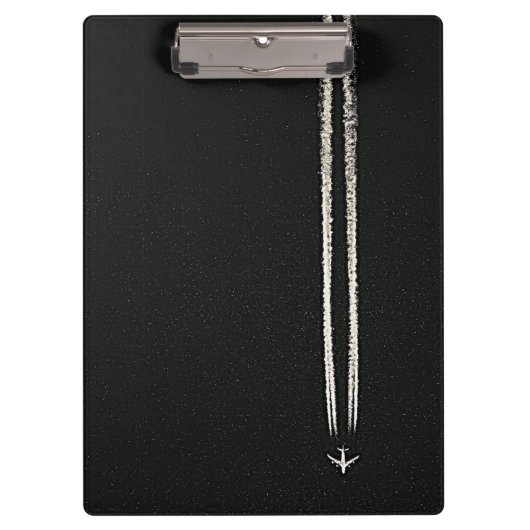 Naar boven in het vliegtuig met hoge vlieghoogte klembord (Voorkant)