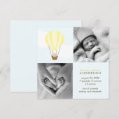 Naar boven, naar boven en weg! Gele Ballonberichte Aankondiging (Voorkant / Achterkant)