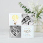 Naar boven, naar boven en weg! Gele Ballonberichte Aankondiging (Staand voorkant)