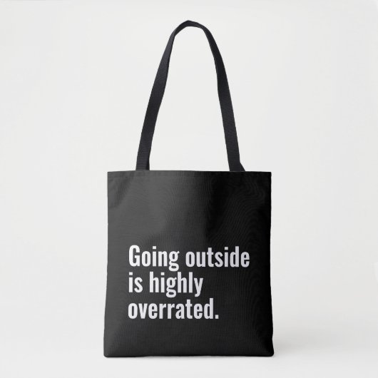 Naar buiten gaan is sterk overschatte basic coole  tote bag (Voorkant)