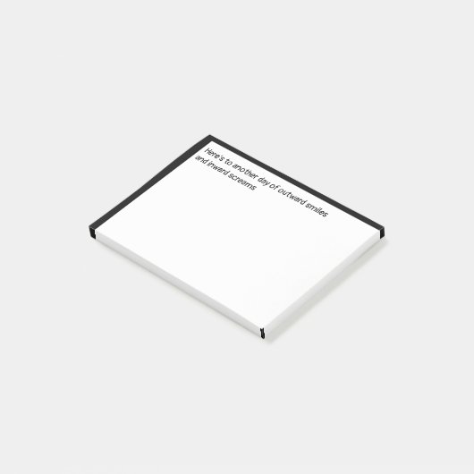 Naar buiten glimlachen en naar binnen schreeuwen L Post-it® Notes (Schuin)