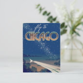 Naar Chicago vliegen Briefkaart (Staand voorkant)