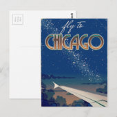 Naar Chicago vliegen Briefkaart (Voorkant / Achterkant)