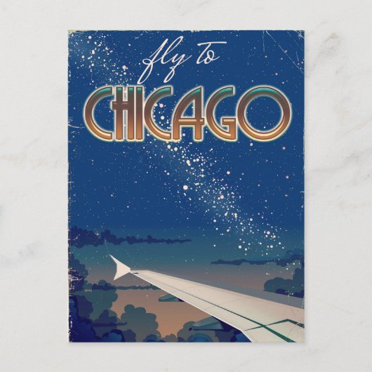 Naar Chicago vliegen Briefkaart (Voorkant)