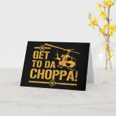 Naar Da Choppa Vintage Kaart (Gele Bloem)