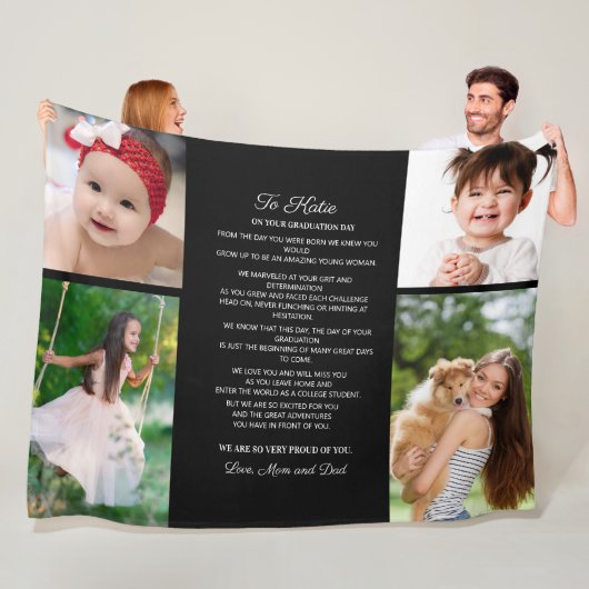 Naar Daughter Afstuderen Dag 4 Fototoetsenbord Fleece Deken (In situ)