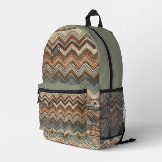 Naar de aarde bedrukte rugzak (Achterkant Hoek Rechts)