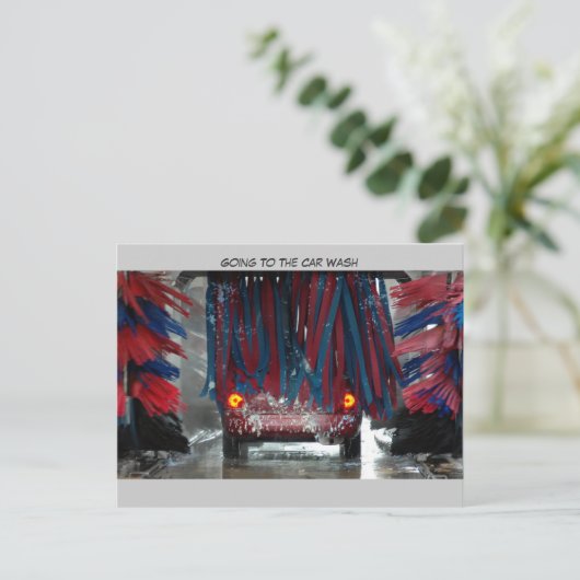 Naar de auto gaan briefkaart (Staand voorkant)