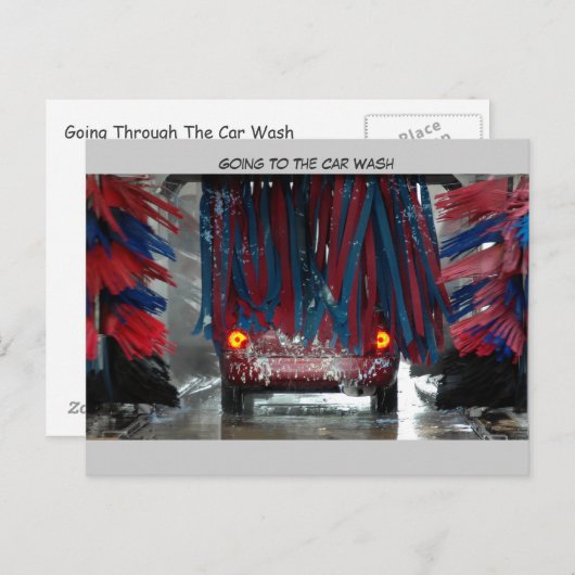 Naar de auto gaan briefkaart (Voorkant / Achterkant)