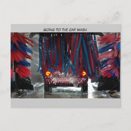 Naar de auto gaan briefkaart (Voorkant)