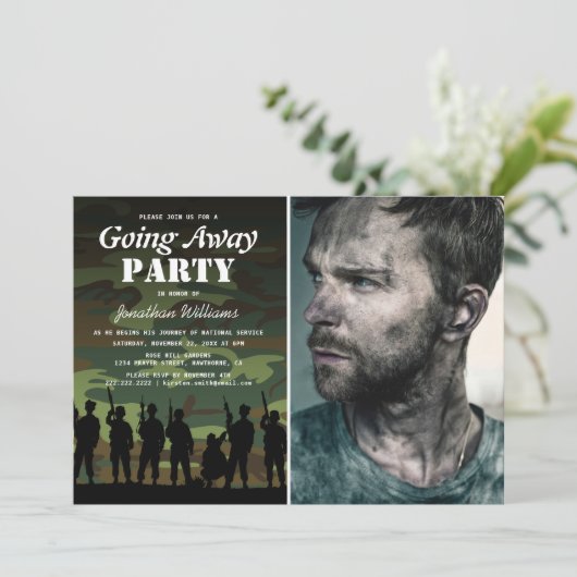 Naar de Away Soldier Camouflage | Foto van Farewel Kaart (Staand voorkant)