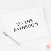 Naar de badkamer ovale sticker (Envelop)