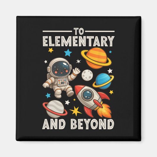 Naar de basisschool en verder astronaut grappig te magneet (Voorkant)