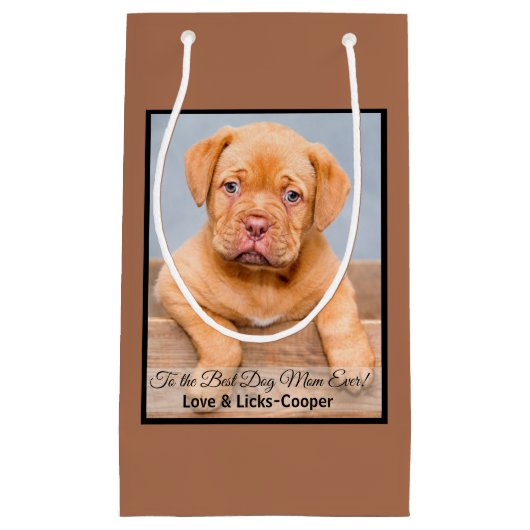 Naar de beste aangepaste foto van de hond Mam ooit Klein Cadeauzakje (Voorkant)