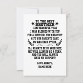 Naar de beste broer van zus of broer bedankkaart (Voorkant)