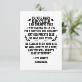 Naar de beste broer van zus of broer bedankkaart (Staand voorkant)